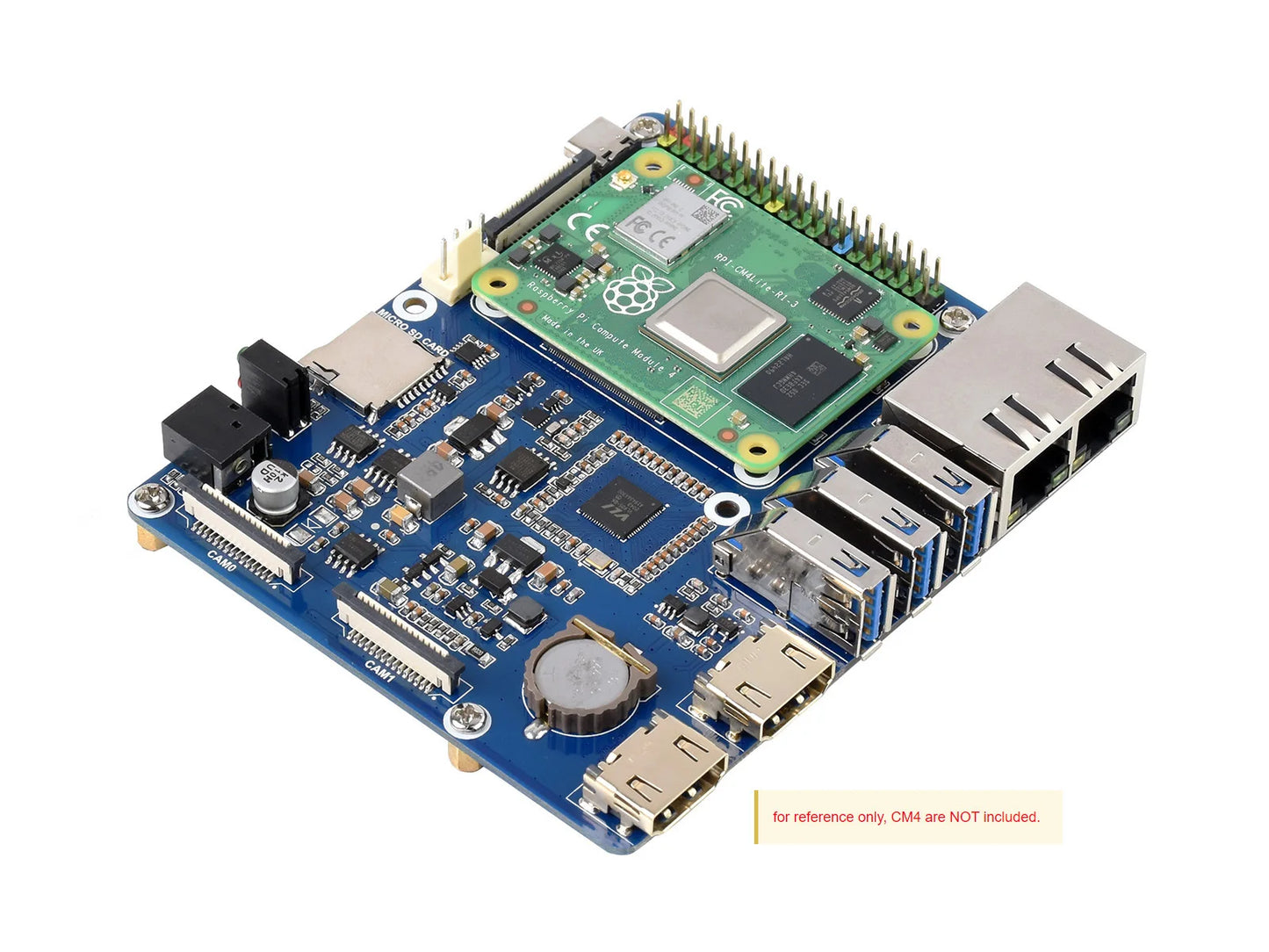 Custom Waveshare Dual Gigabit Ethernet Base Board Designed for Raspberry Pi Compute Module 4, Powerful Ethernet Capability Manufacturer