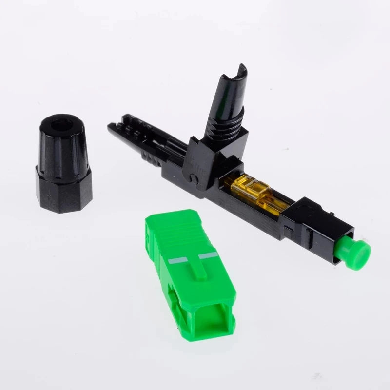 Custom High Quality 50PCS SC APC fiber optic SC APC Single-mode Fast connector SC APC FTTH Fiber Optic quick Connector Manufacturer