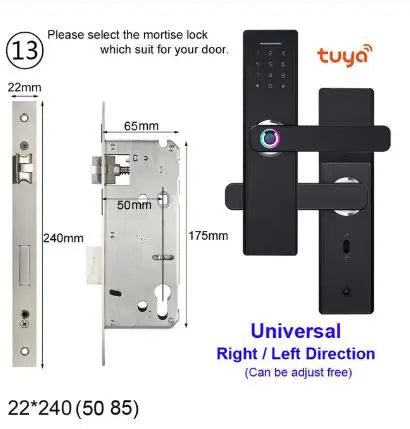 Custom Wifi Electronic Door Smart  Lock With Tuya APP Remotely  Biometric Fingerprint  Smart Card Password tuya smart lock Manufacturer