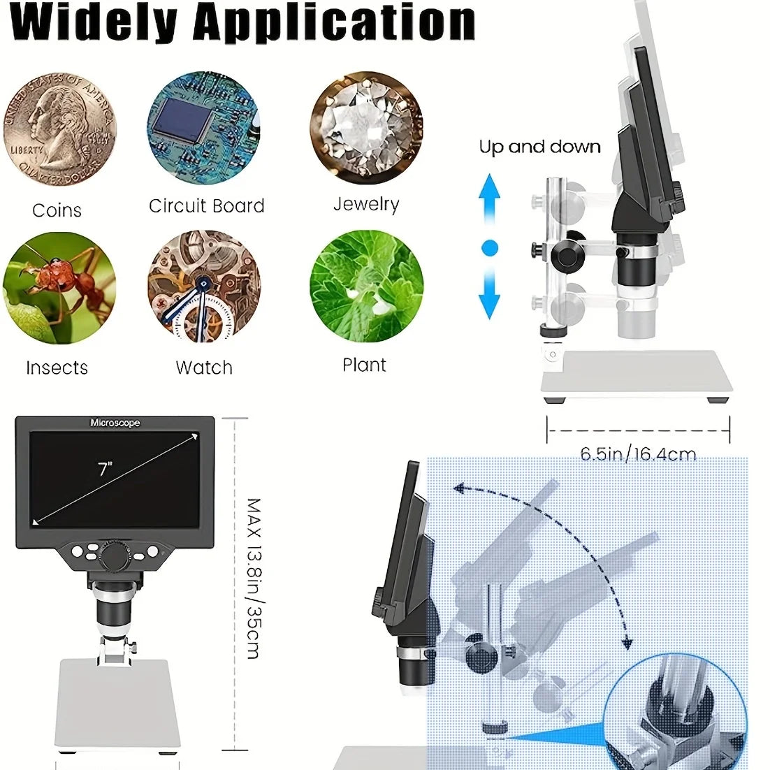 Custom Custom 7 Inch LED Light Digital USB Microscope Camera Video Recorder PC View Rechargeable Coin PCB Welding Circuit Board Manufacturer