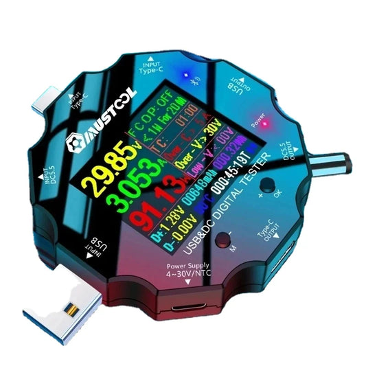 Custom UD18/UD18L 65W USB3.0/DC/Type-C Color APP Battery Tester Electronic Load 18650 Capacity Monitor Indicator Discharge Charge Meter Manufacturer