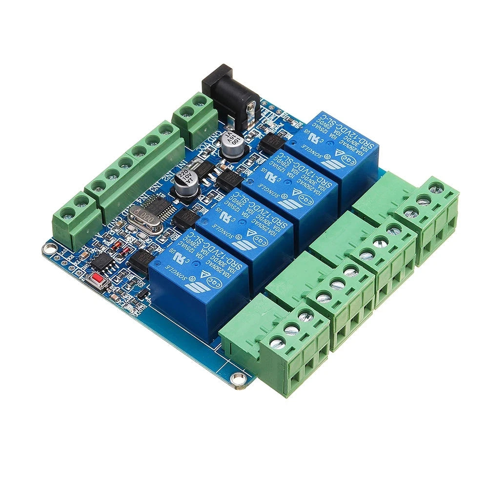 Custom Modbus RTU 4 Channel Relay Module 4CH Input Optocoupler Isolation RS485 MCU For Manufacturer