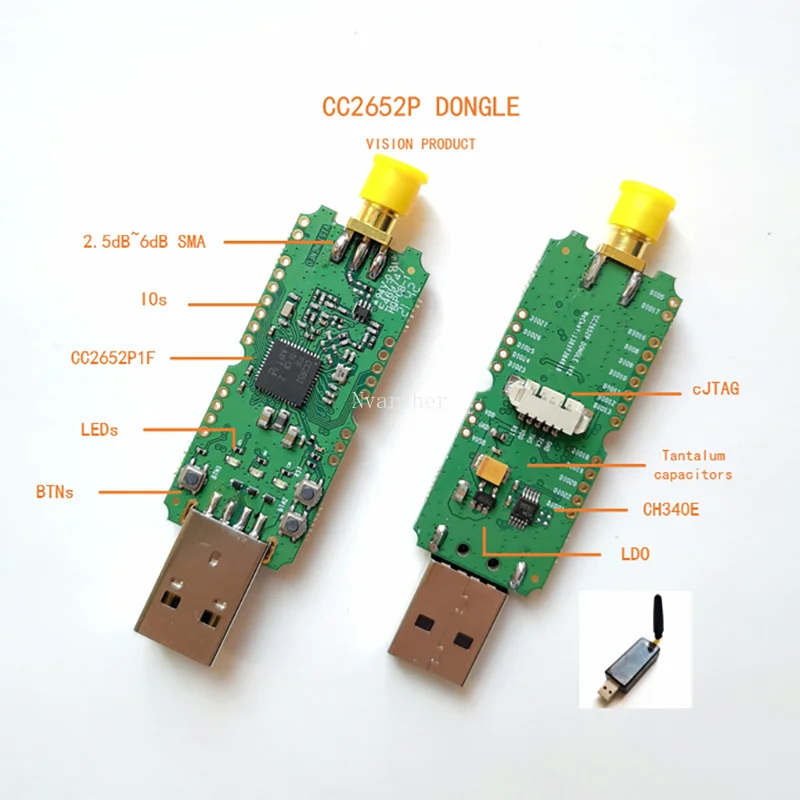 Custom CC2652P CC2652 BLE Simplelink 2.4G Zigbee 2MQTT Thread Home Assistant Coordinator Router CC2652P USB Dongle Stick Manufacturer