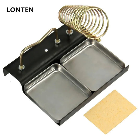 Custom Lonten Double Metal Base Soldering Iron Gun Holder Stand Mount Support Station + Sponge Manufacturer