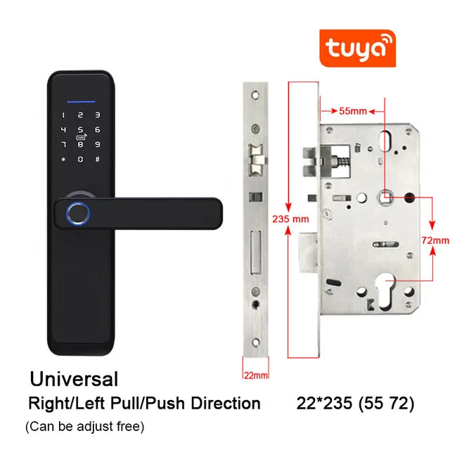 Custom Hot Waterproof Tuya APP smart lock Fingerprint door lock WiFi Smart door lock RFID Card Electronic Digital Security password loc Manufacturer