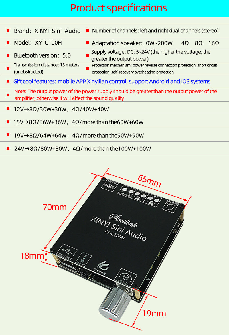 100W+100W TPA3116D2 HiFi Stereo Audio Digital Power Amplifier TPA3116 Class D Aux USB Sound Card Mini APP Amp pcb assembly Custom