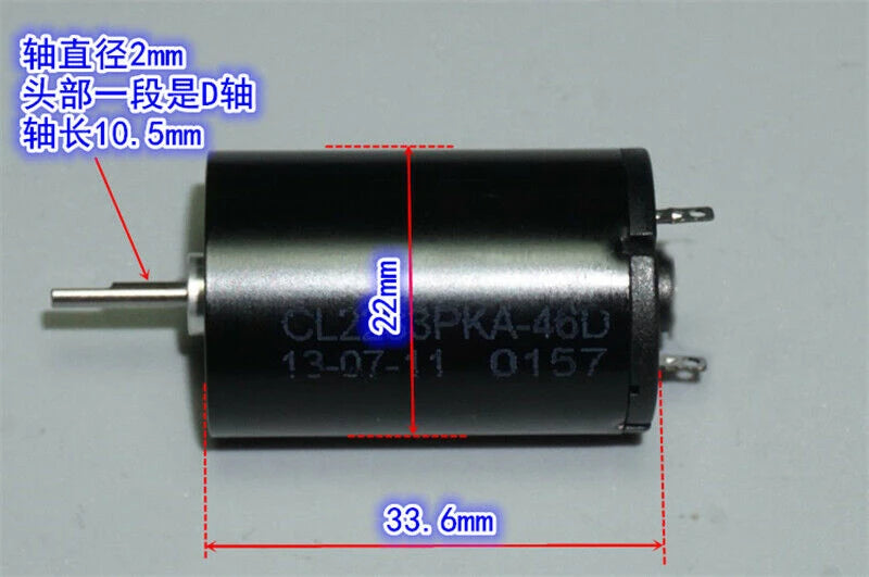 Custom Precious 22mm*33mm Coreless Mute Motor DC 12V-24V 4600RPM Low Speed Strong Magnetic Large Torque D-shaft Low Noise Manufacturer