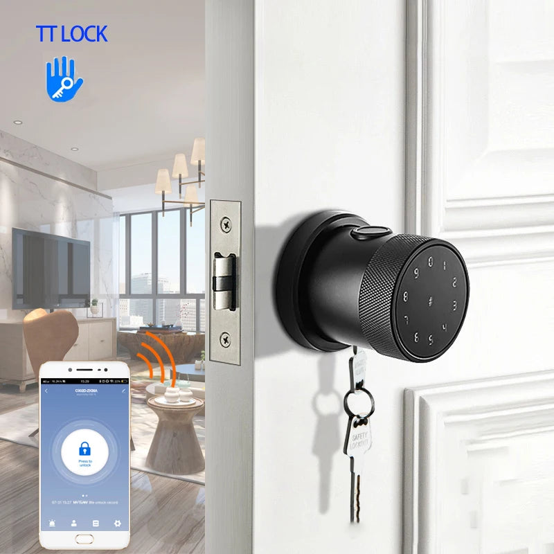 Custom Hot TTlock New smart Door lock APP Fingerprint  lock smart door lock RFID Card password key Manufacturer