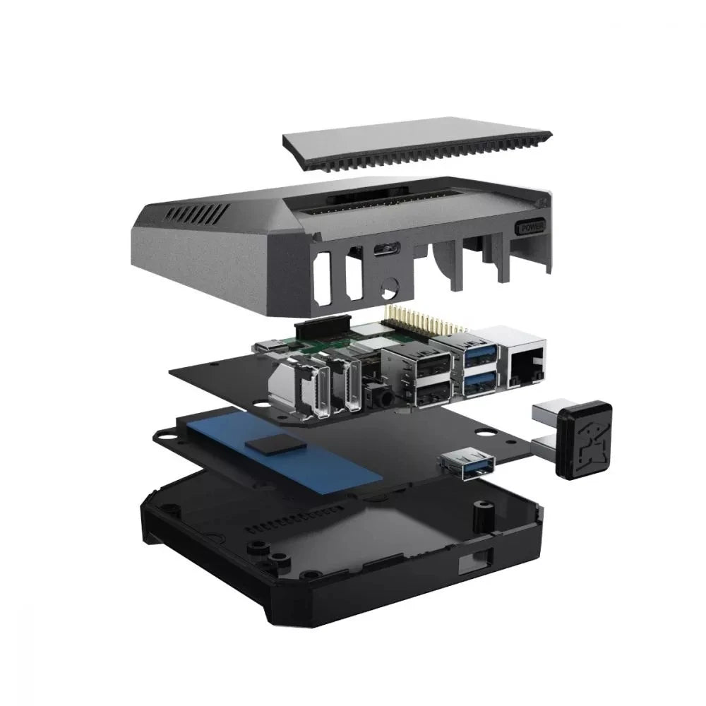 Custom Argon One M.2 Aluminum Case for Raspberry Pi 4 Model B with M.2 SSD Expansion Slot GPIO Cover Cooling Fan for Raspberry Pi 4 Manufacturer