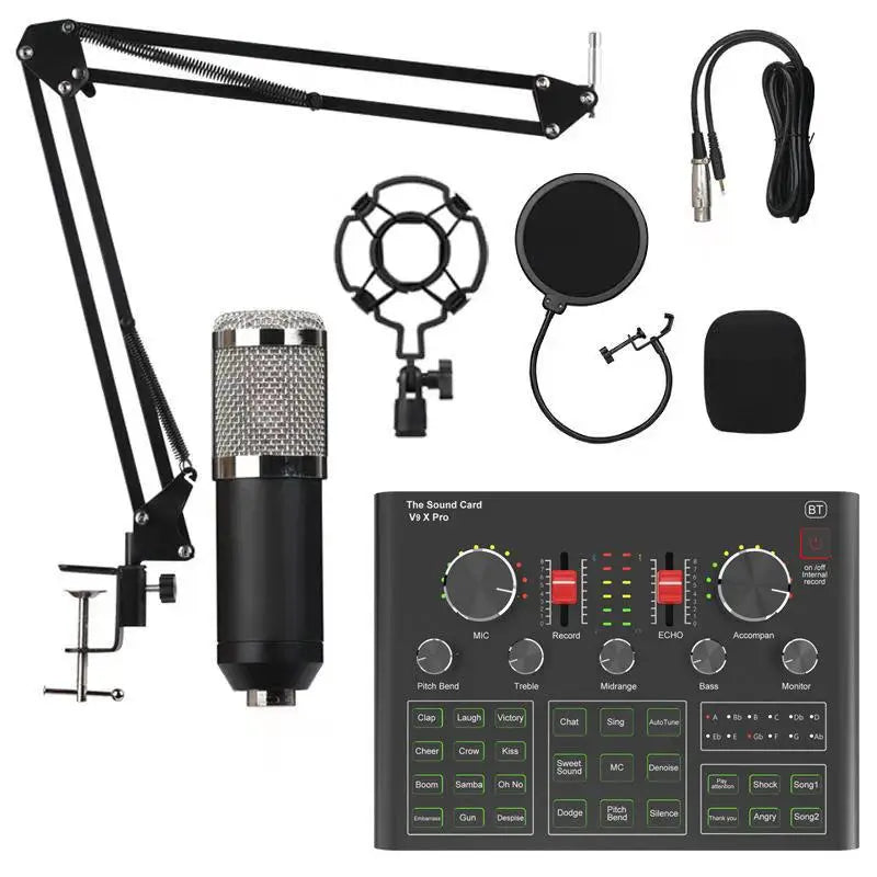 Custom LT V9XPro BM800 Sound Card Studio Music Set Mixer Noise Reduction Portable Microphone Voice Live Broadcast for Phone PC Record Manufacturer