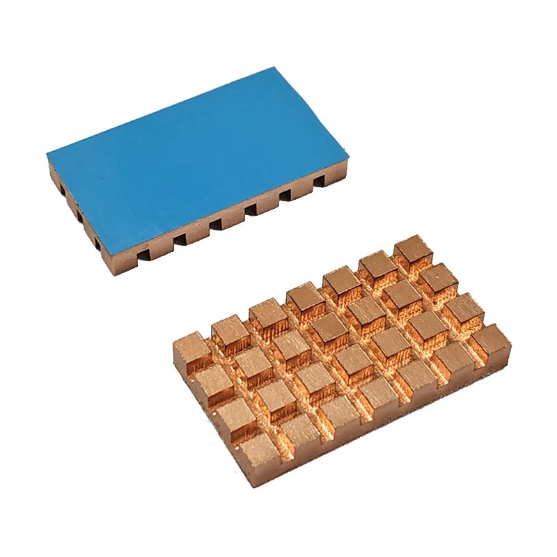 Custom Pure Copper Heatsink Cooler Heat Sink Thermal Conductive Adhesive for M.2 NGFF 2242 PCI-E NVME SSD 32x18mm Manufacturer
