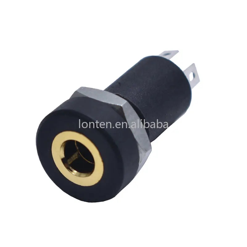 Custom 10PCS PJ392A PJ-392A 3 Pole 3.5MM Audio Jack Socket Black Stereo Solder Panel Mount Gold With Nuts Manufacturer