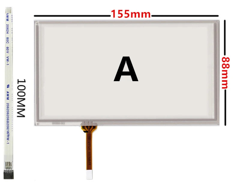 Custom 6.5 Inch 155mm*88mm High Compatibility Universal Digitizer Touch Screen Glass Panel For Car Navigation HSD062IDW1 TM062RDH01 Manufacturer