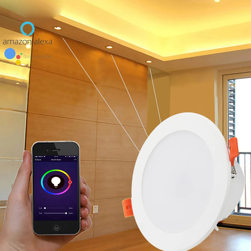 Custom Lonten 7W WIFI Downlight Led Smart Downlight WIFI Ceiling Light Voice Control APP Control work with Alexa Google Assistant IFTT Manufacturer