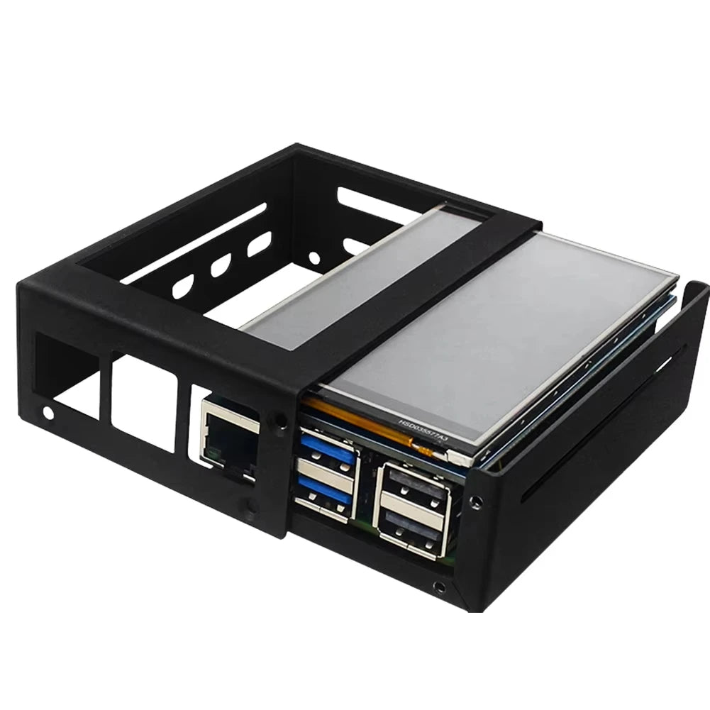 Raspberry Pi 5 Metal Case 3.5Inch Touch Screen Protective Shell Support Install Cooling Fan Heat Sink for Raspberry Pi 5