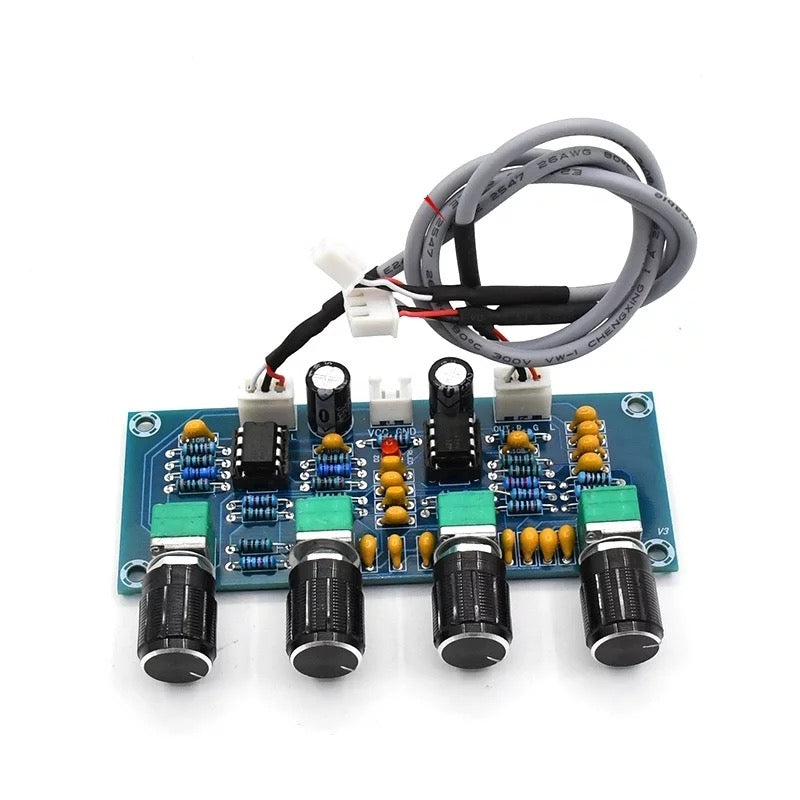 Dual NE5532 tunable preamp board audio treble and bass adjustment equalizer tone control preamp pcb assembly