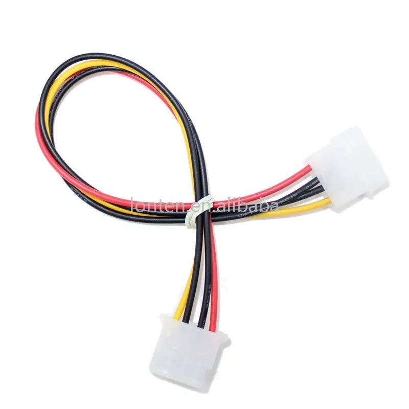 Custom 30cm Computer Power Supply IDE Molex 4-pin Male Female Extension Power Cable Pure Copper Wire Core Cable 5.08mm Pitch Manufacturer