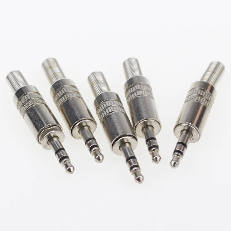 Custom 3.5mm 3-Pole Stereo Metal Plug Connector 3.5 Plug &amp; Jack Adapter With Soldering Wire Terminals 3.5mm Stereo Plug Manufacturer