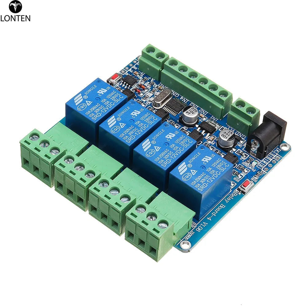 Custom Lonten Modbus RTU 4 Channel Relay Module 4CH Input Optocoupler Isolation RS485 MCU For arduinos Manufacturer