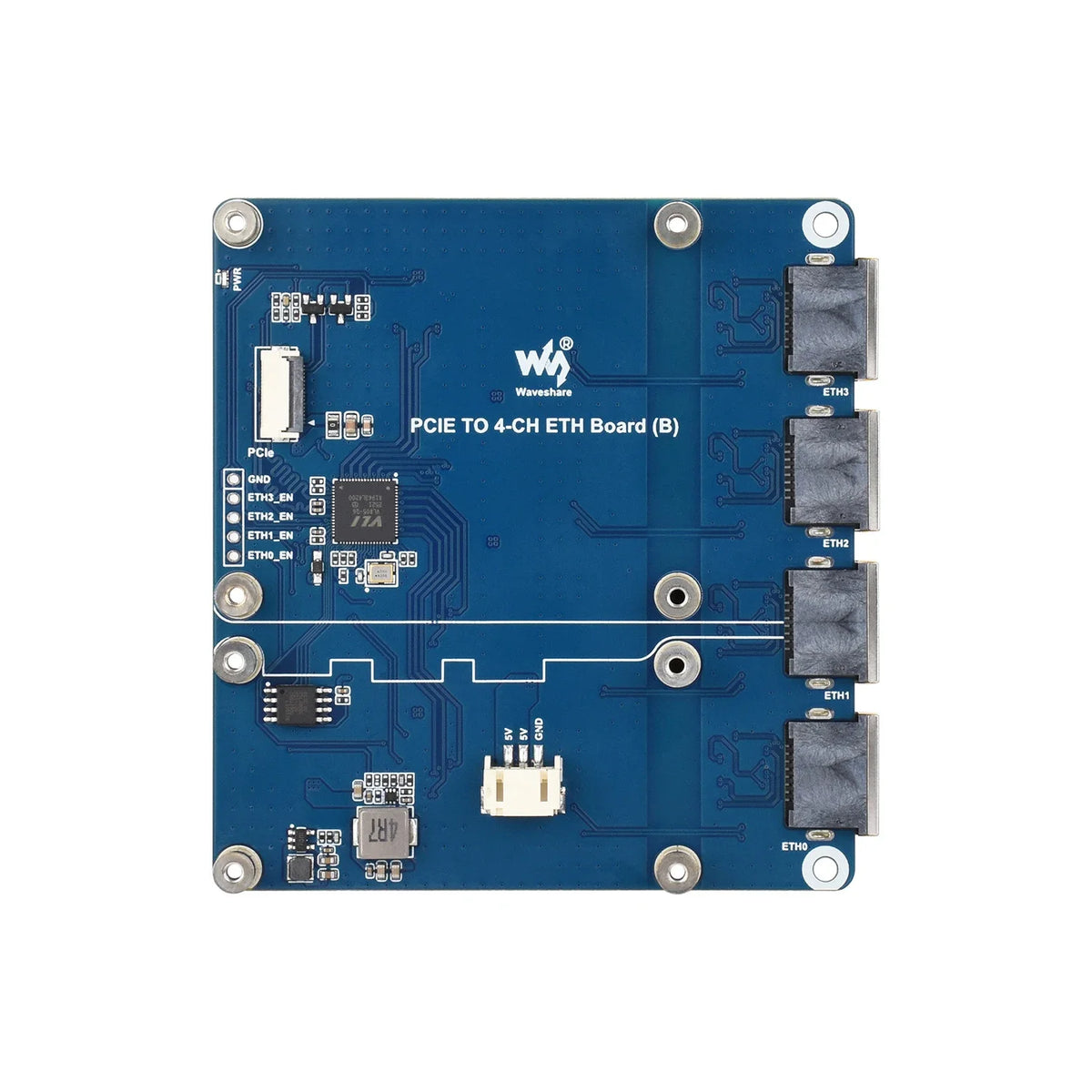 PI5 PCIe TO 4-Channel Gigabit Ethernet Expansion Board for RasPi Raspberry Pi 5 Projects 1GB 2GB 4GB RAM Accessories Driver-Free