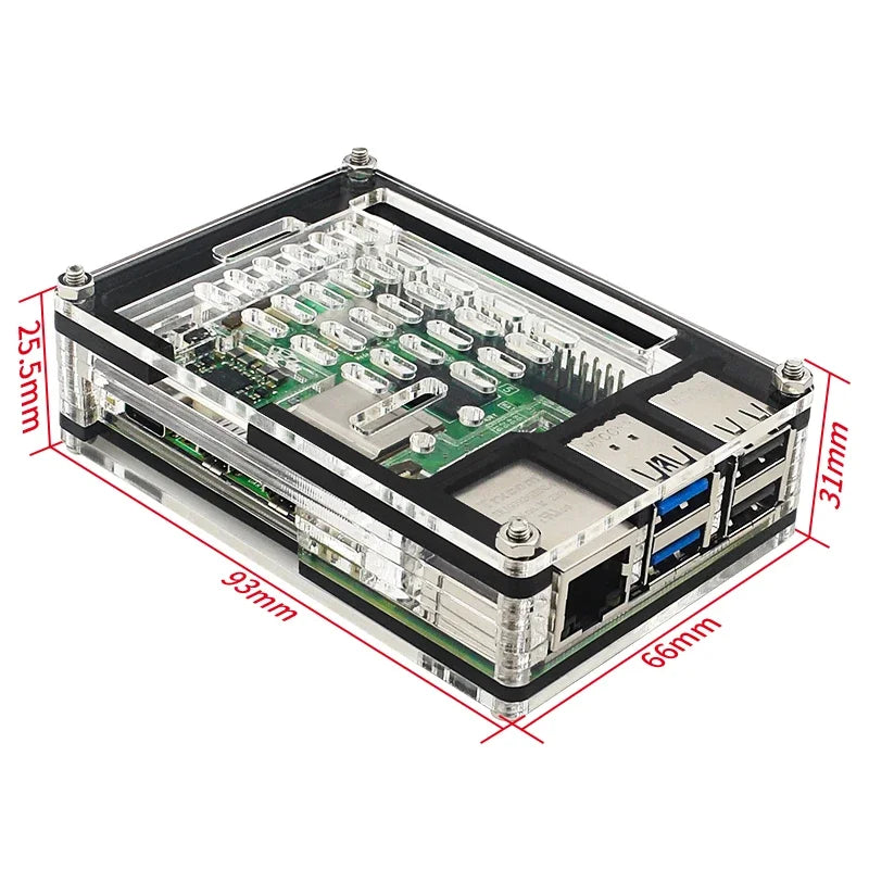 Acrylic Case 9 Layer Protection Shell Optional Cooling Fan Active Cooler Aluminum Heatsink for Raspberry Pi 5 Custom