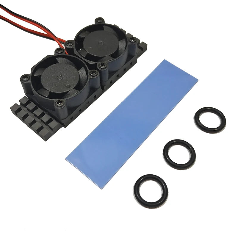 Custom Pure Copper Graphene Heatsink with Double Fan M.2 NGFF 2280 PCI-E NVME SSD Thermal Pad Cooler Radiator Cooling Fan Manufacturer