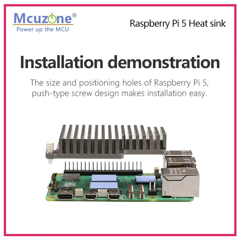 Raspberry Pi 5 Heat Sink Aluminum Alloy Material | Anti-oxidation | Good Thermal Conductivity Custom