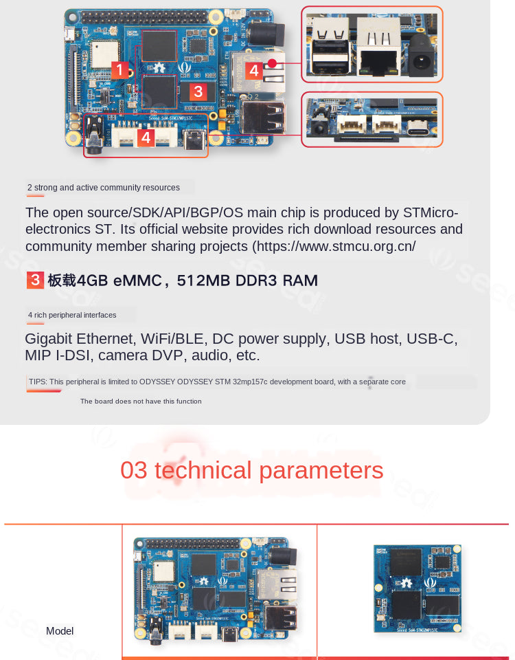 ODYSSEY-STM32MP157 Board USB Core Cortex-A7 Processor WiFi/Ble  Custom PCB pcba controlador midi usb  safe pcba board customize