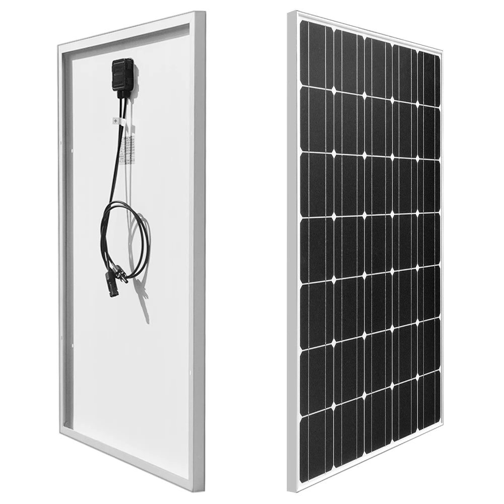 Custom Real 100W Tempered Glass Solar Panel Monocrystalline Cell Photovoltaic Panels Solar System Kit For Home RVs Roof Zonnepaneel Manufacturer