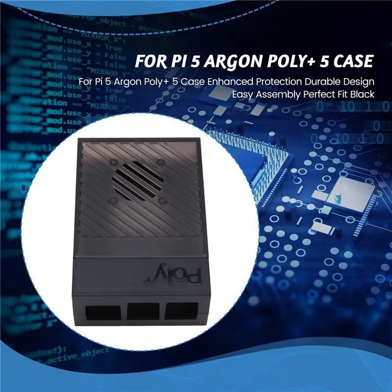 Precisionn for Raspberry Pi 5 Argon Poly+ 5 Case Enhanced Protection Durable Design Easy Assembly Perfect Fit Black Education
