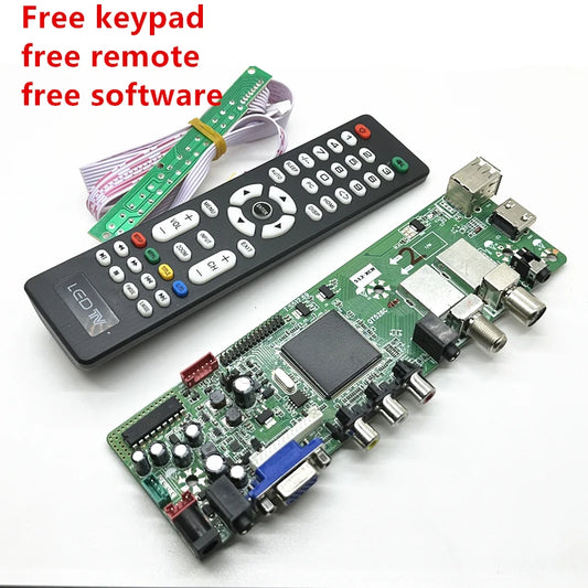 Custom    New qt526c TV motherboard presents remote control, key board, firmware, supports DVB-T2, DVB-S2Manufacturer