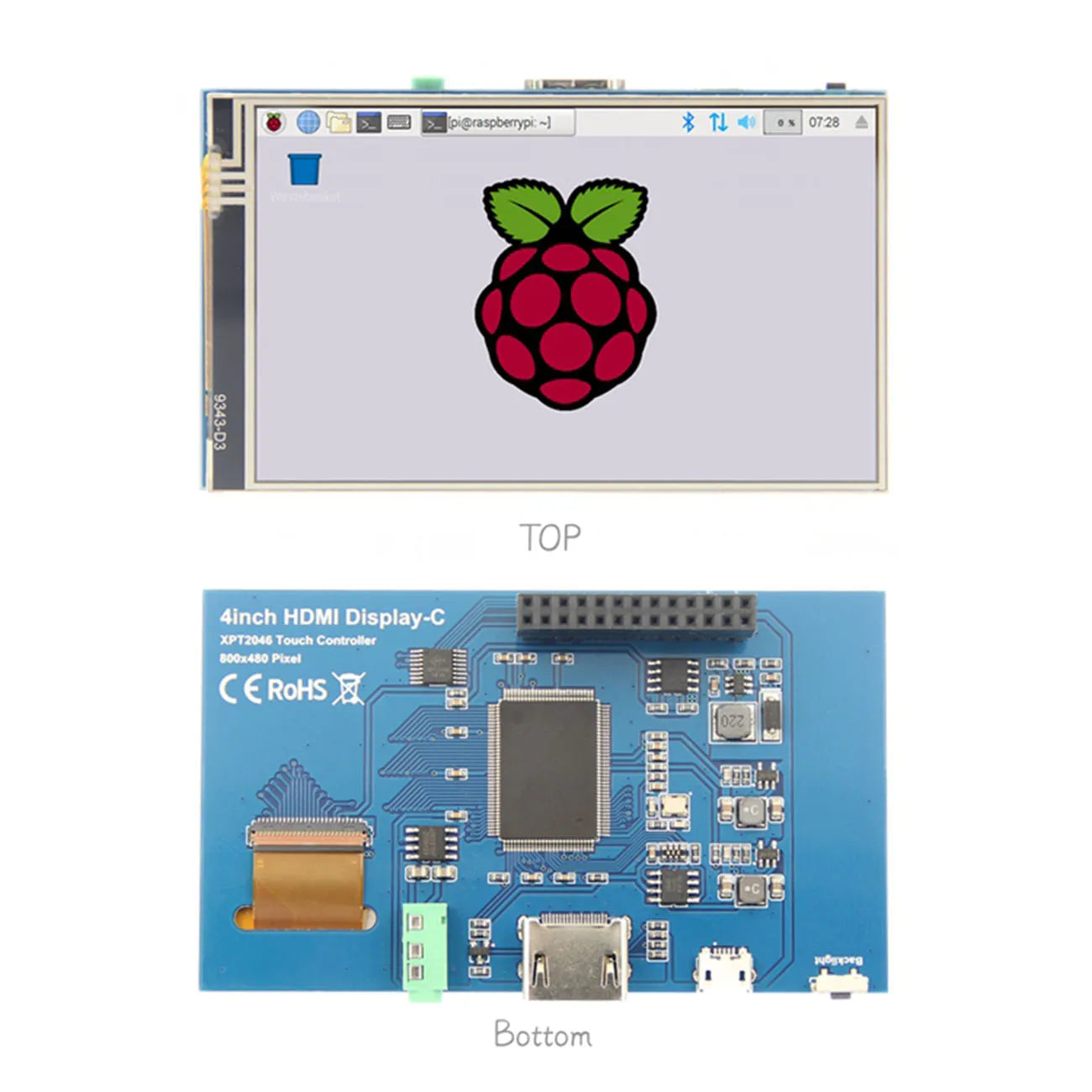 Custom 4 Inch Lcd Touch Screen Display Tft Lcd-scherm Module 800*480 Voor Banana Pi Raspberry Pi 2 raspberry Pi 3 Model/B + Manufacturer