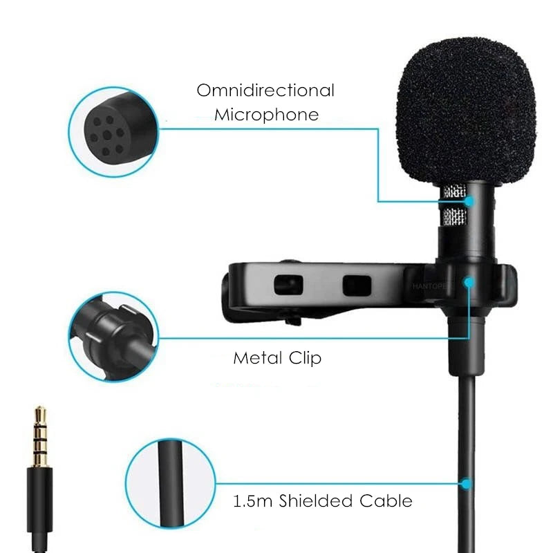 Custom 3.5mm Mini Lavalier Microphone Metal Clip Lapel Mic for Mobile Phone PC Laptop Wired Mikrofo/Microfon for Speaking Vocal Audio Manufacturer