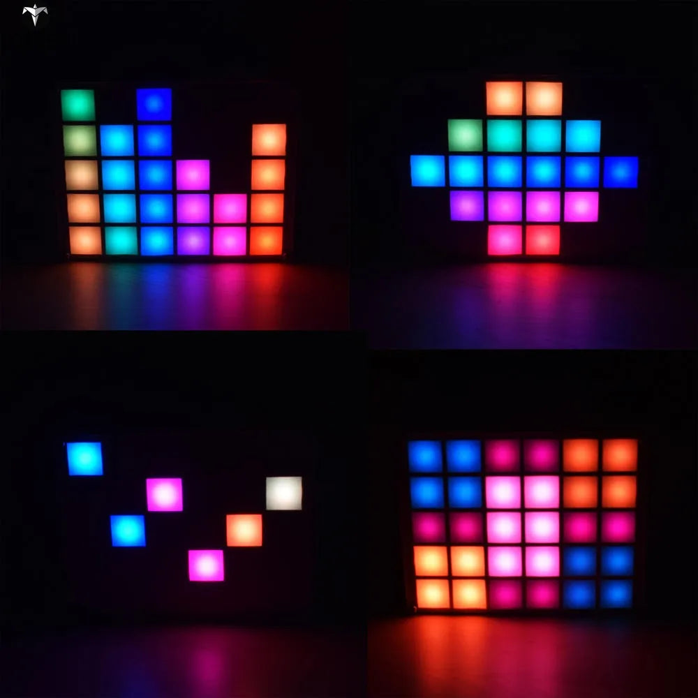 Custom Lonten DIY Multi-function LED Cool Music Spectrum RGB Color Palette Clock Kit DIY LED KIT Manufacturer