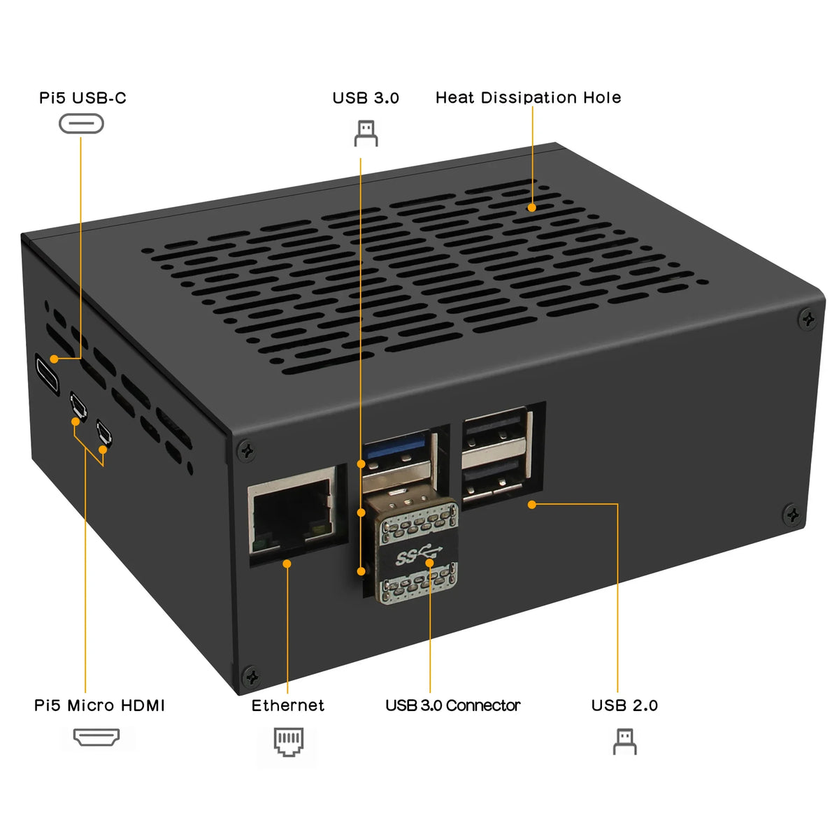 X1100-C1 Metal Case for Raspberry Pi 5 X1100 2.5" SATA SSD Board NOT support X1011 board