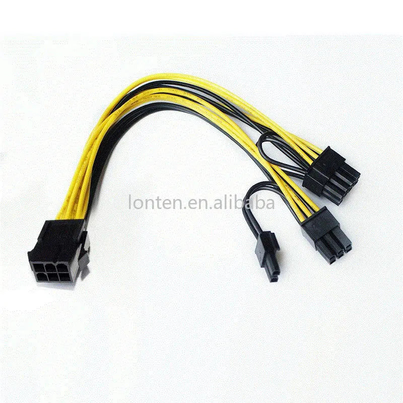 Custom Custom 6 Pin to 8 (6+2) Pin ATX EPS Male to Female PCI-E PCI Power Extension For Graphics card Power Extension Adapter Cable Manufacturer