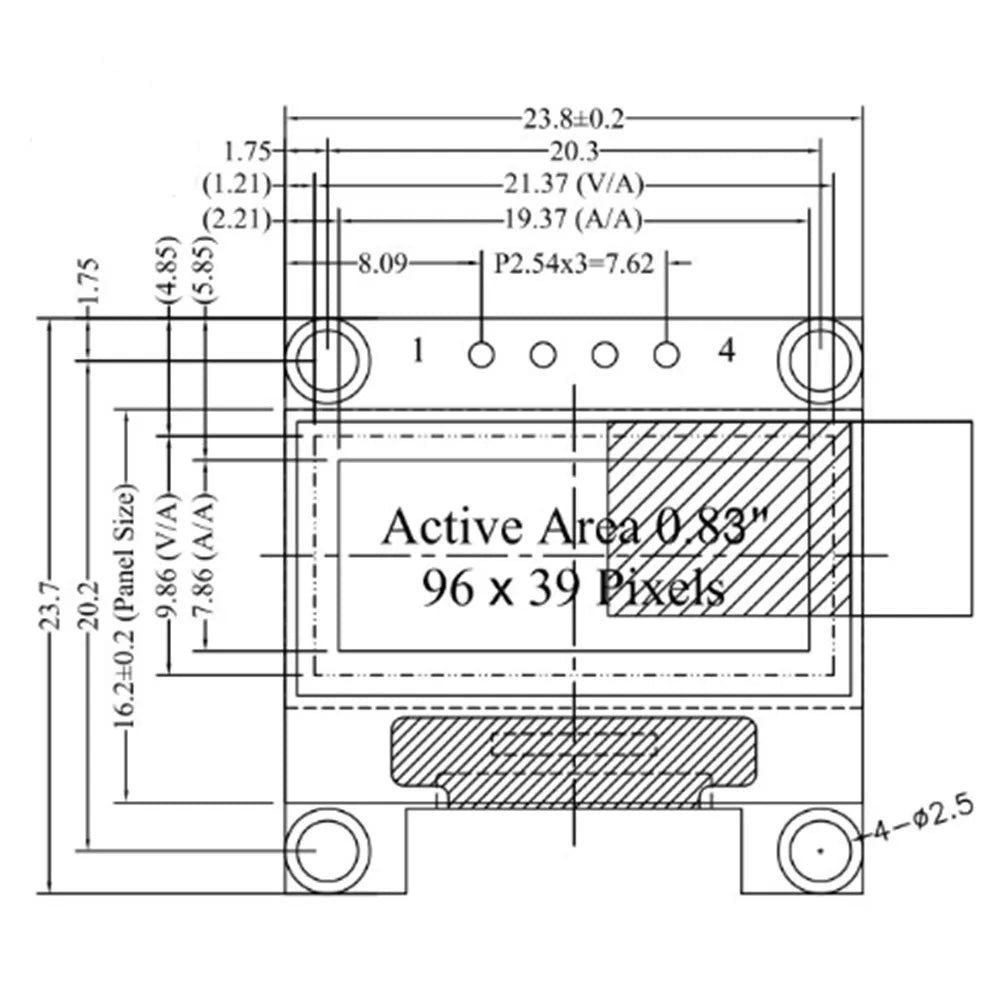 Custom 0.83 inch white OLED Module New 96X39 OLED LCD LED Display Module 0.83 for arduin0 Diy Kit Manufacturer