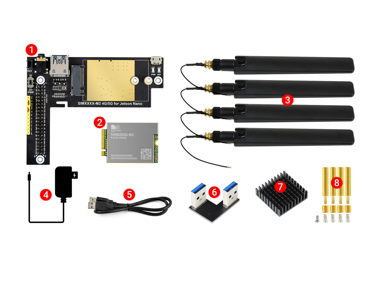 SIM8202G-M2 5G Module Designed for Jetson Nano, 5G/4G/3G Snapdragon X55, Multi Mode Multi Band Custom PCB smart tv pcba customize