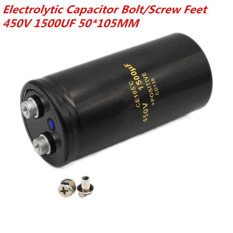 Custom 1/PCS 450V1500UF 50*105MM 1500UF 450V Bolt/Screw Foot Audio Filter Electrolytic Capacitor 105C CD136 Manufacturer