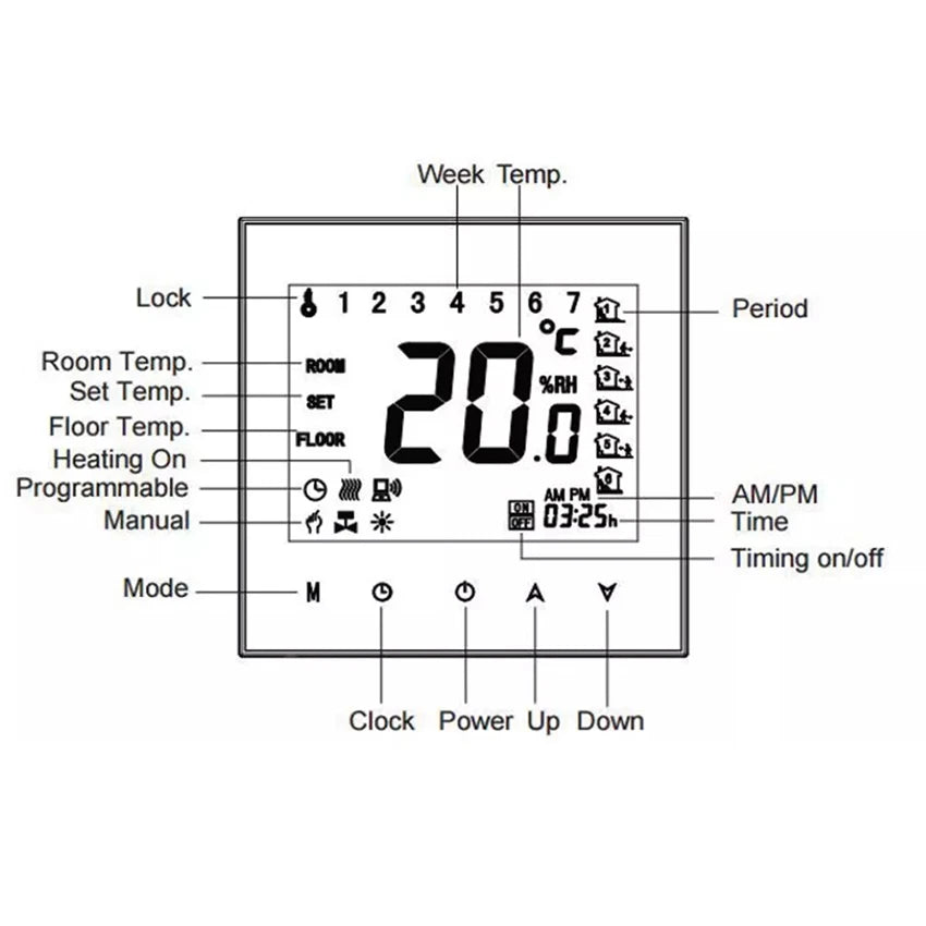 Custom Lonten smart BECA electric heating floor heating wireless Wifi thermostat digital indoor programming thermostat controller Manufacturer