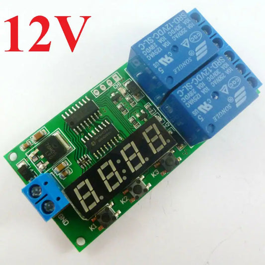 Custom OEM KC22B02_12V DC 12V 2 Ch Multifunction Delay Timer Module Delay Relay Controller Motor Reverse Cycle Loop Timers Interlock Bo Manufacturer