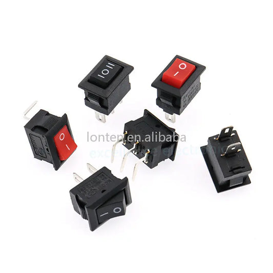 Custom KCD11 2Pin/3Pin 10x15mm Mini Rocker Switch SPST 3A 250V AC Snap-in On/Off Boat Push Button Switch Black Red White Manufacturer