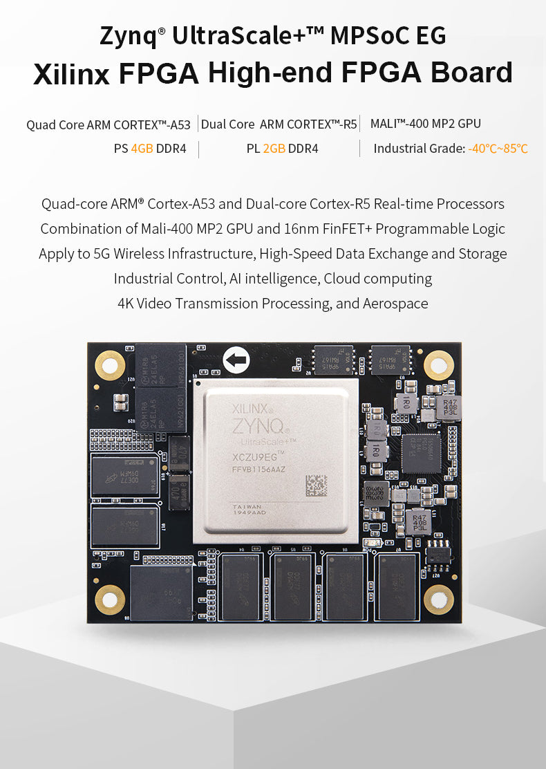 SoM ACU9EG ACU15EG: Xilinx Zynq UltraScale+ MPSOC XCZU9EG 15EG AI Calculation Industrial Grade Module  Custom PCB pcba coating customize