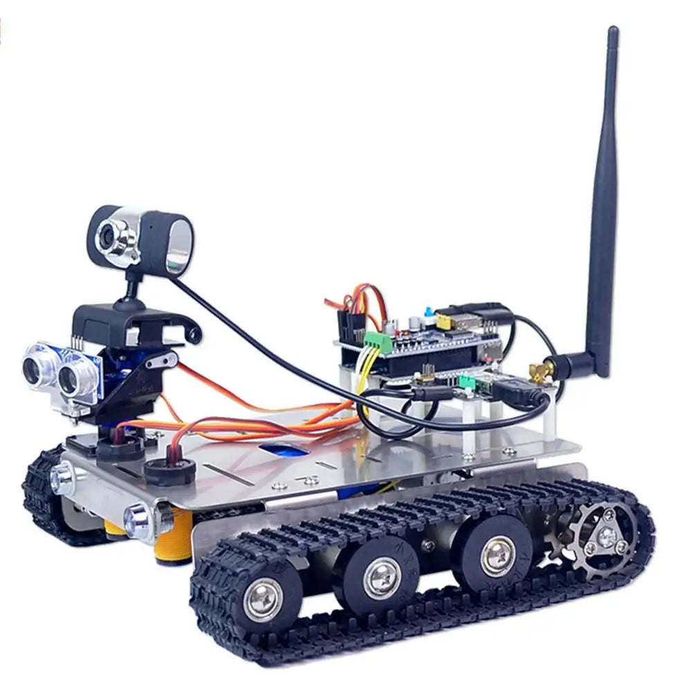 Custom DIY Wifi + wireless Programmable Robot Chassis Track Tank Steam Educational Car with Graphic XR BLOCK Linux Manufacturer