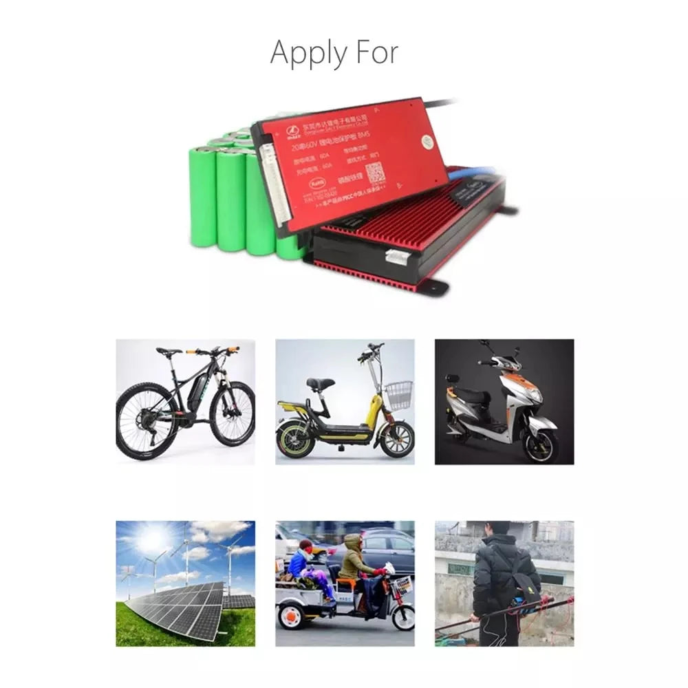 Custom 24V 7S 16/25/35/45/60A BMS PCB PCM Battery Protection Board for Ebike Electric Bicycle with balance water proof Manufacturer