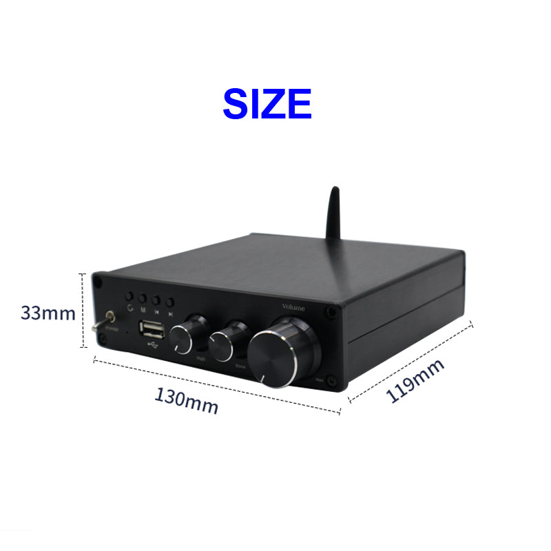 2*80W 5.0 Infineon MA12070 Digital Audio Power Amp Equalizer 20W~200W HiFi Stereo Amplifier Class D Aux DC15-19V