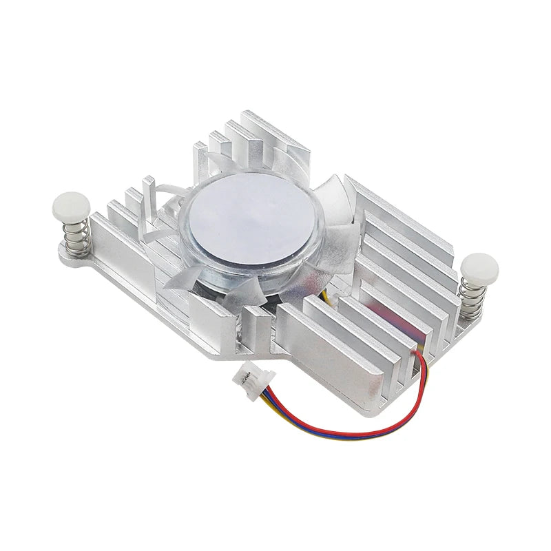 Upgraded CPU Active Cooler for Raspberry Pi 5 Aluminum Fin Design Larger Heat Dissipation Area JST PWM Fan Silicone Heatsink