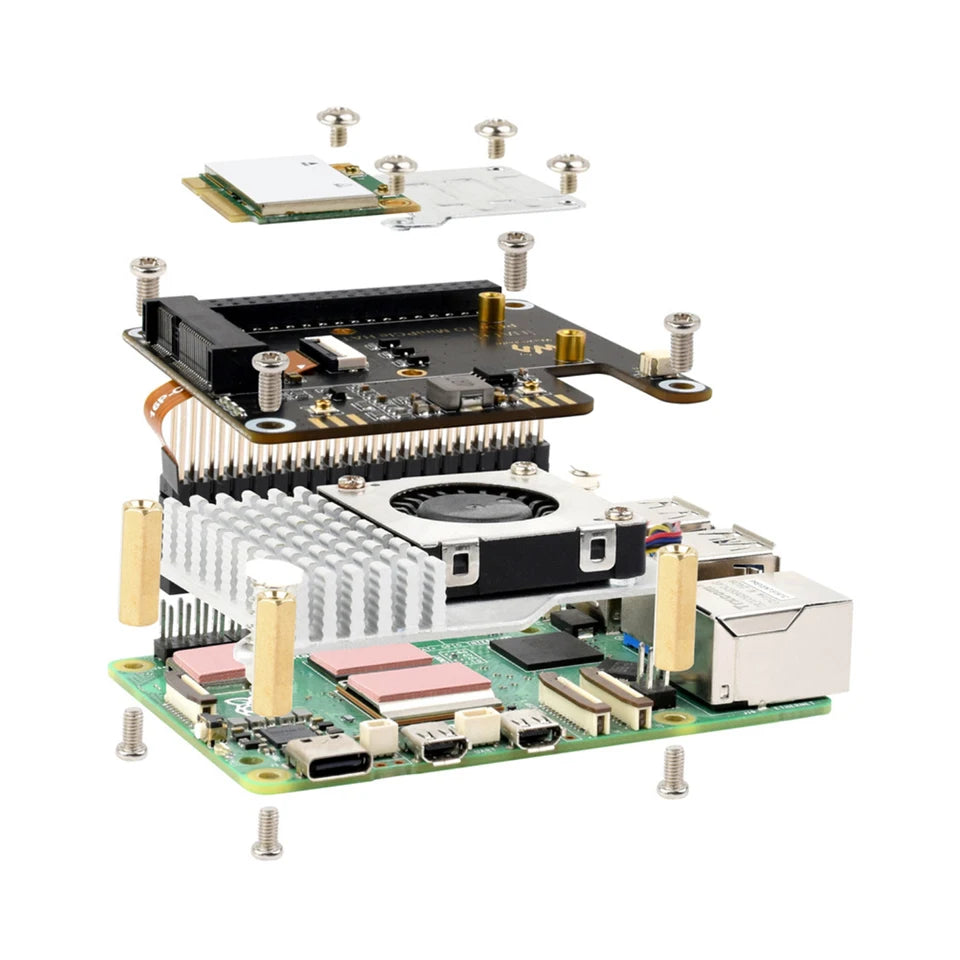 PCIe to MiniPCIe HAT+ Adapter Board High Speed Wireless Network Card USB for for Raspberry Pi 5