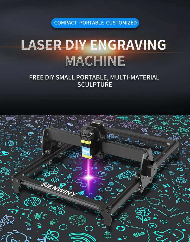 Custom Laser DIY engraving machine High intensity laser engraving machine accuracy of 0.08 mm Carving area 386 x275 mm Manufacturer