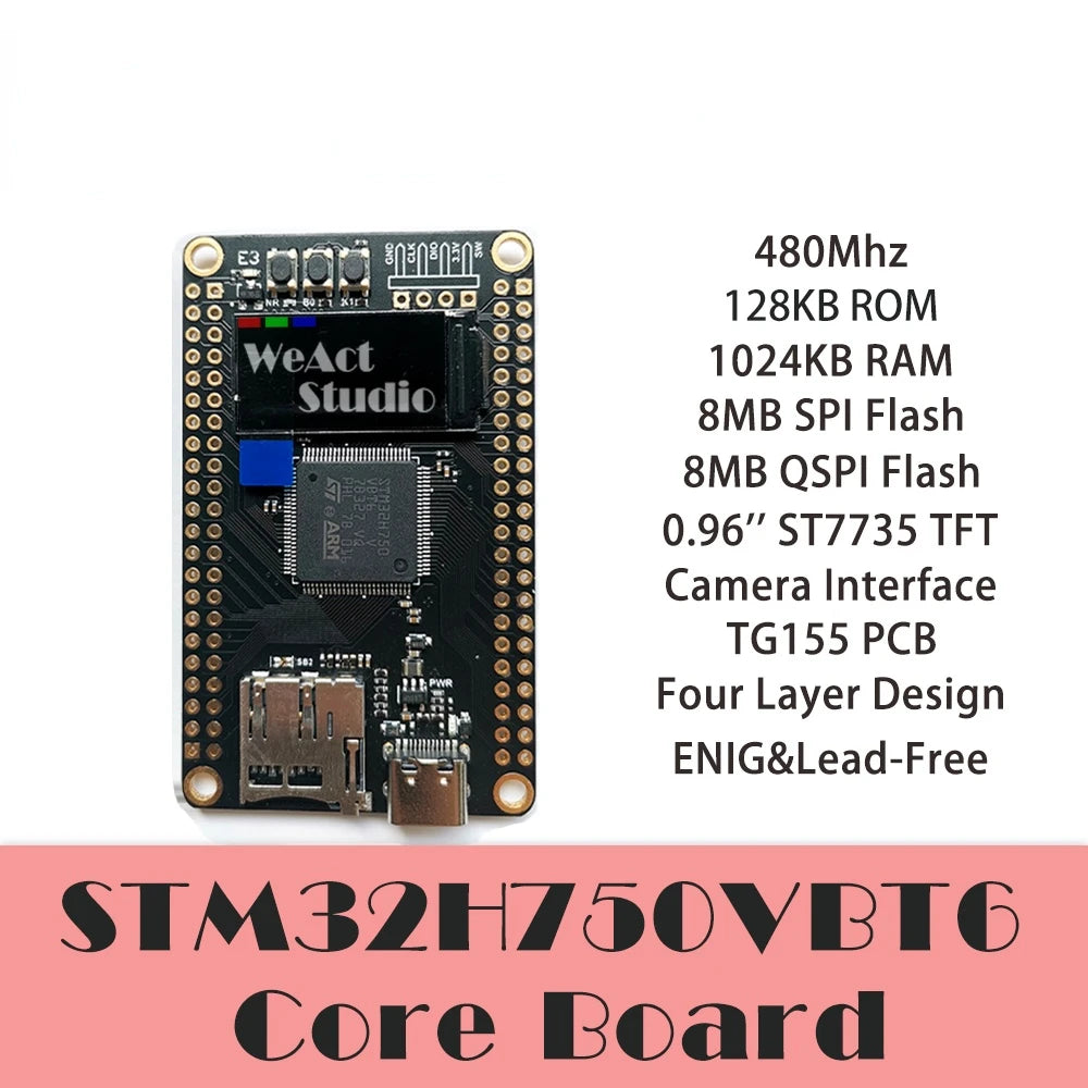 Custom WeAct STM32H750VBT6 STM32H750 Learning Board Development board Compatible Openmv android tv box motherboard pcba Manufacturer